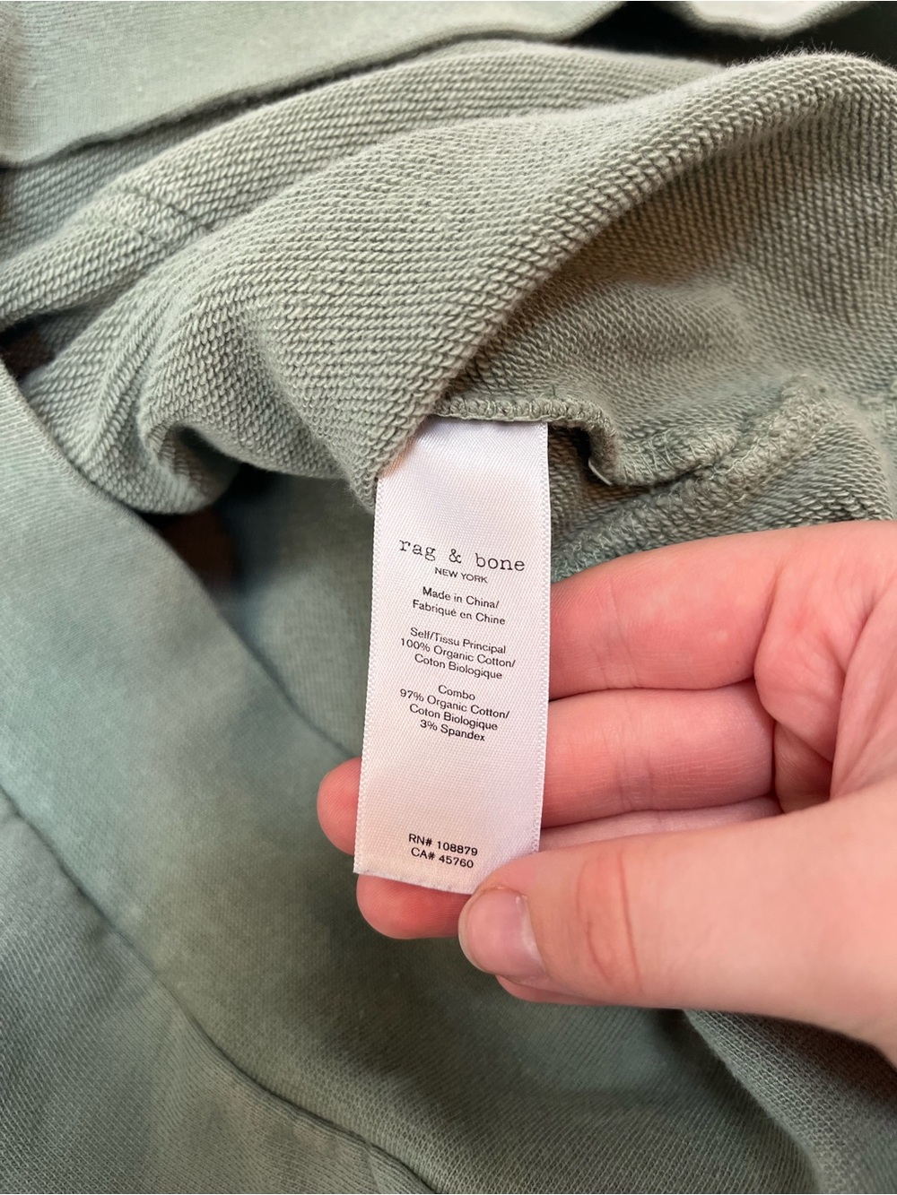 rag & bone light olive Green Half-Zip Pullover sweatshirt L - Picture 8 of 8